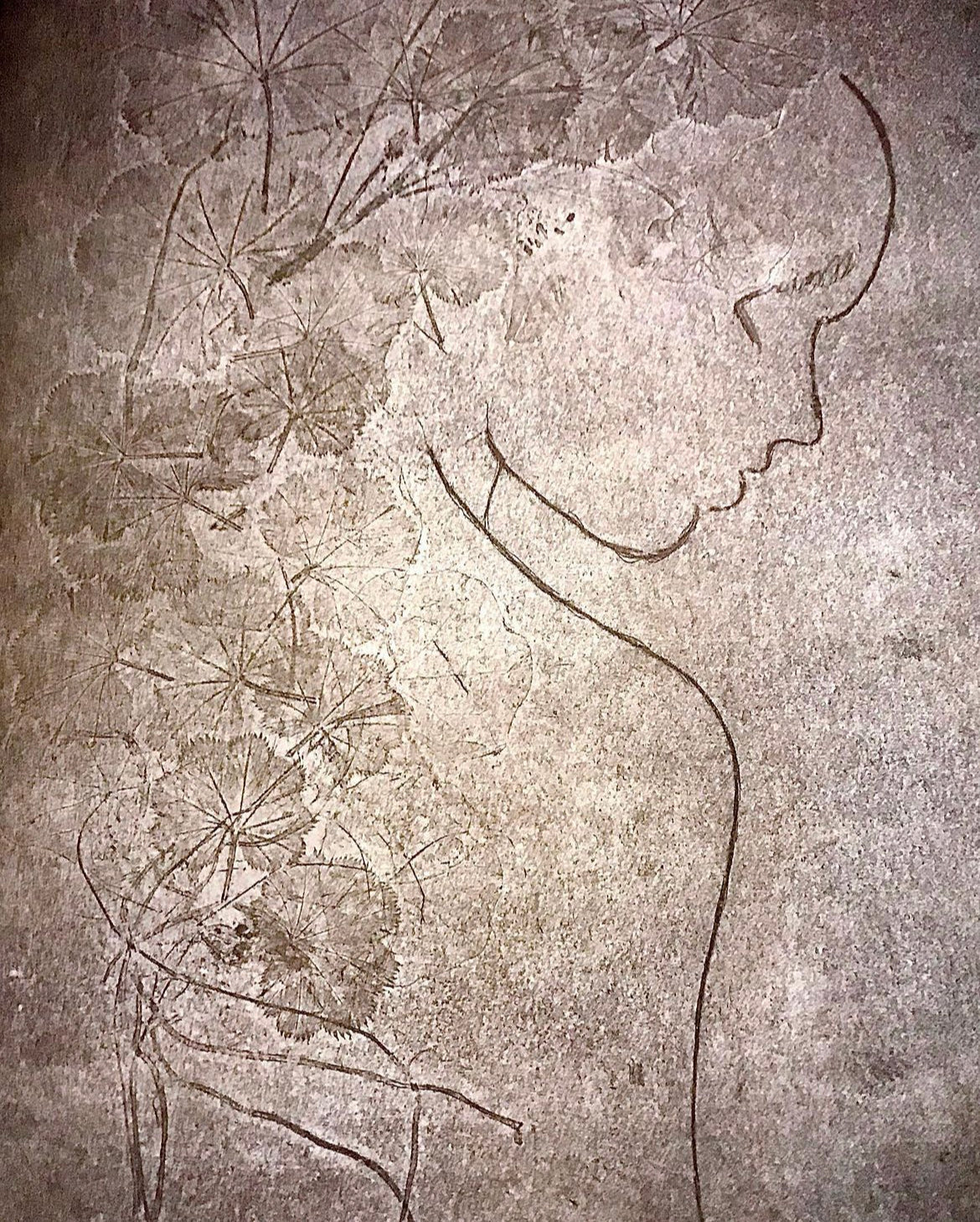 DIE HEILERIN - FRAUENMANTEL Originaldruckgrafik Radierung Vernis mou 30x40 cm