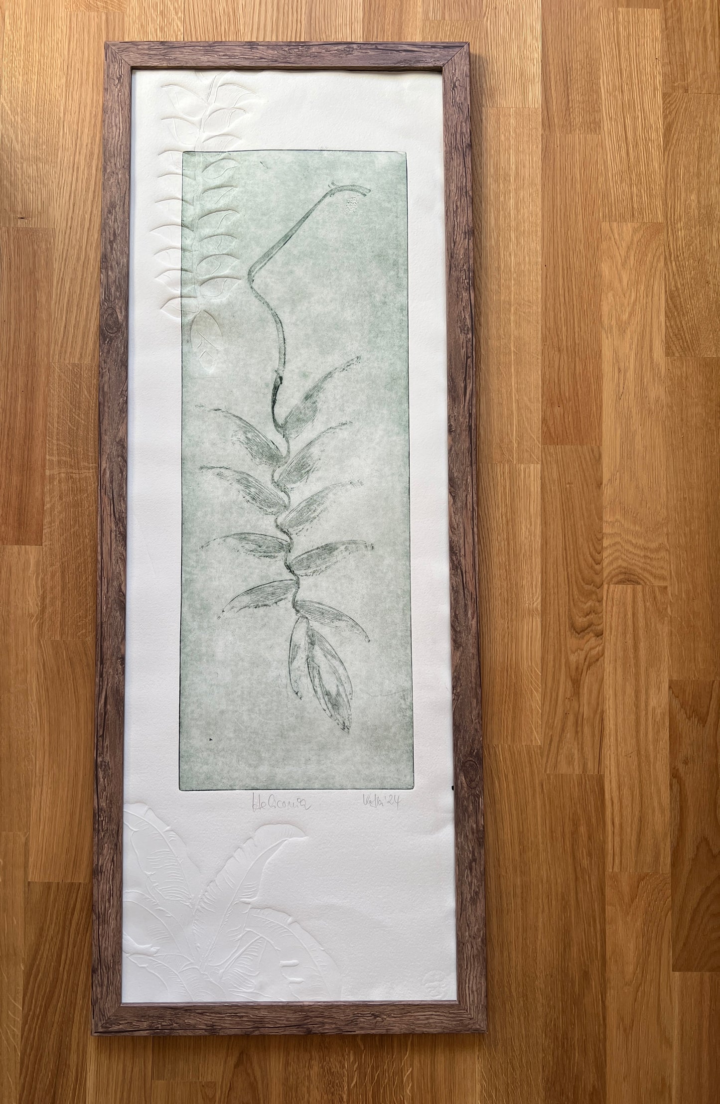 HELICONIA Originaldruckgrafik Radierung Vernis mou 35x100 cm