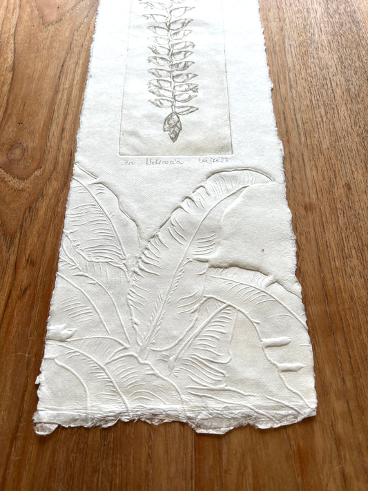 HELIKONIA impresión original grabado con relieve 20x70 cm