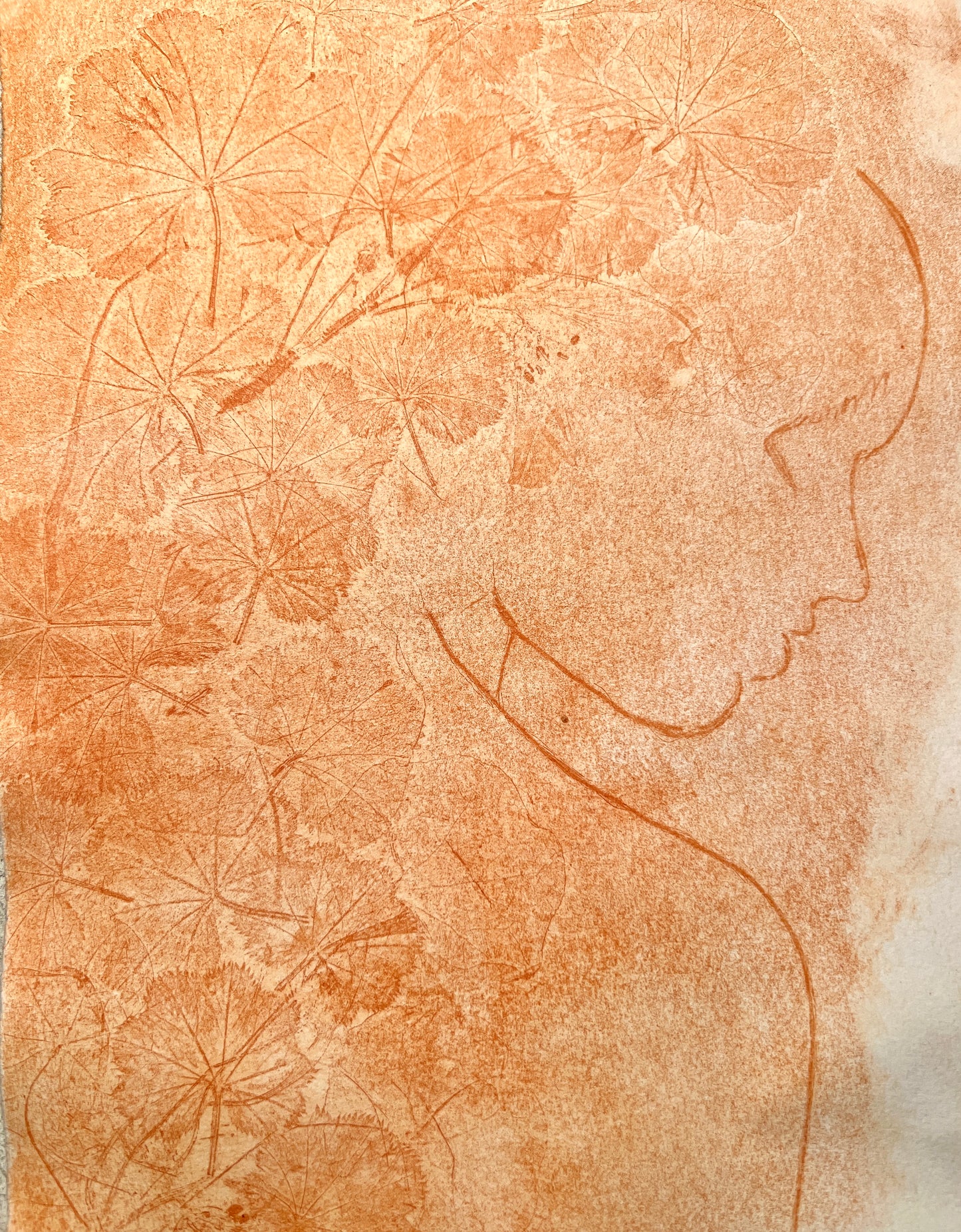 DIE HEILERIN - FRAUENMANTEL Originaldruckgrafik Radierung Vernis mou 30x40 cm