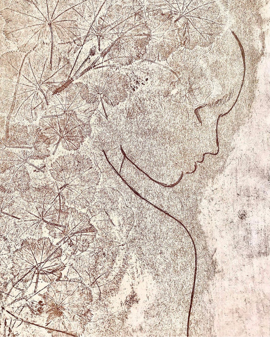 THE HEALER - WOMEN'S COAT Original print etching Vernis mou 🍃 30x40 cm